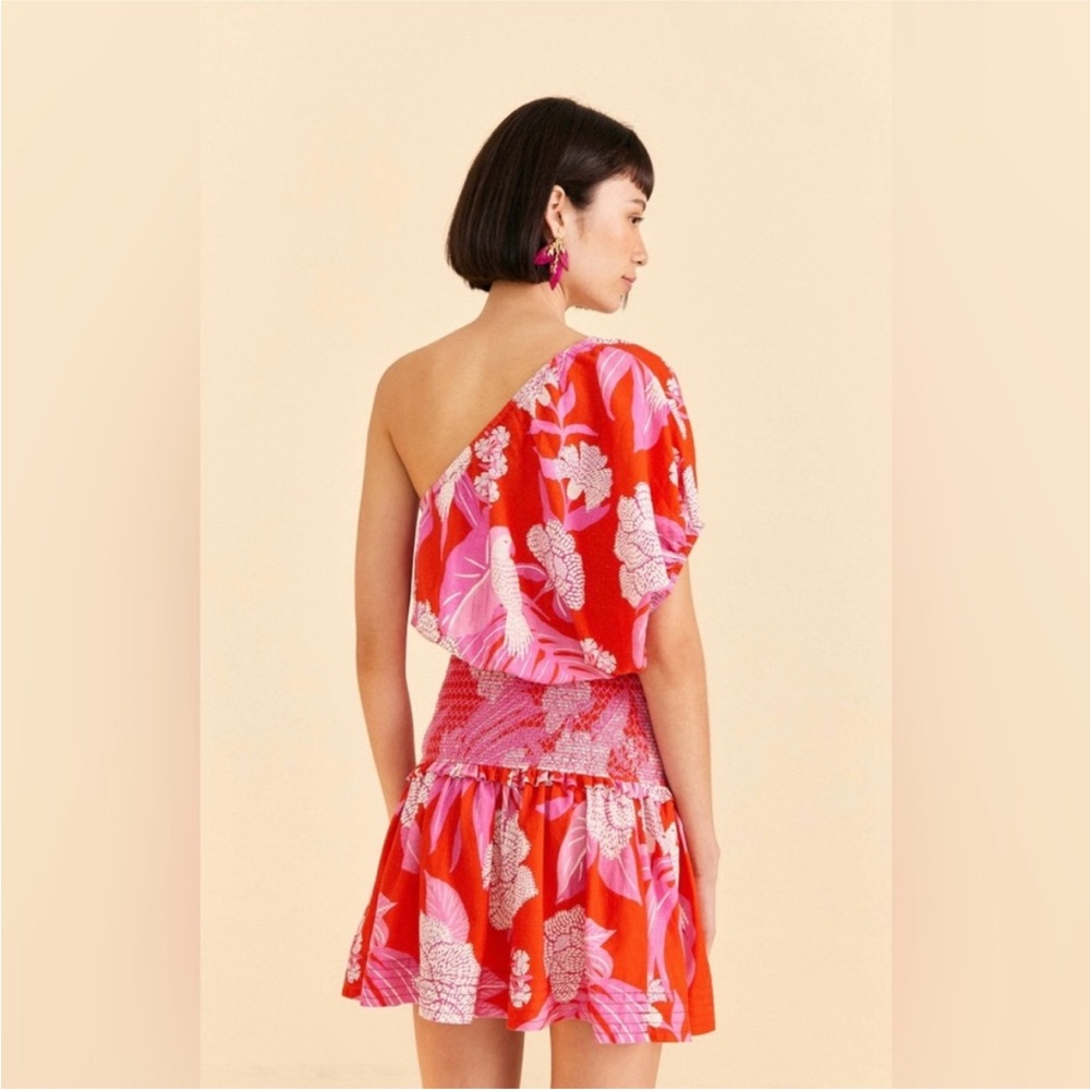 One shoulder Farm rio dewdrop floral dress